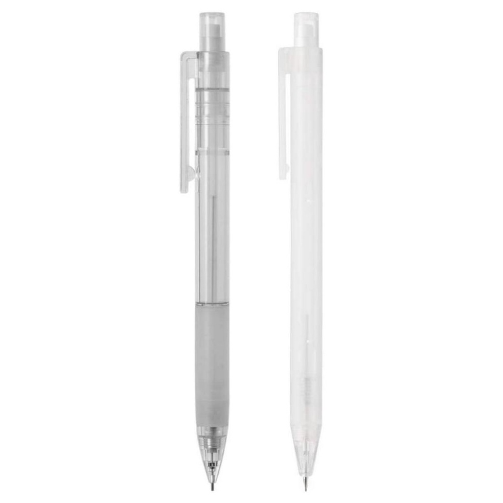 

KODE E4M8 Muji Mechanical Pencil Transparent 5mm Rubber Grip Pensil Mekanik Original Japan