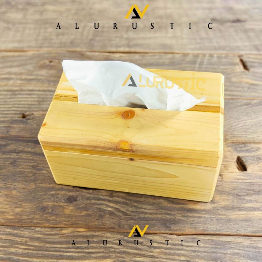 KOTAK TISU BESAR / TEMPAT TISU KAYU / KOTAK TEMPAT TISSUE KAYU ESTETIK RUSTIC