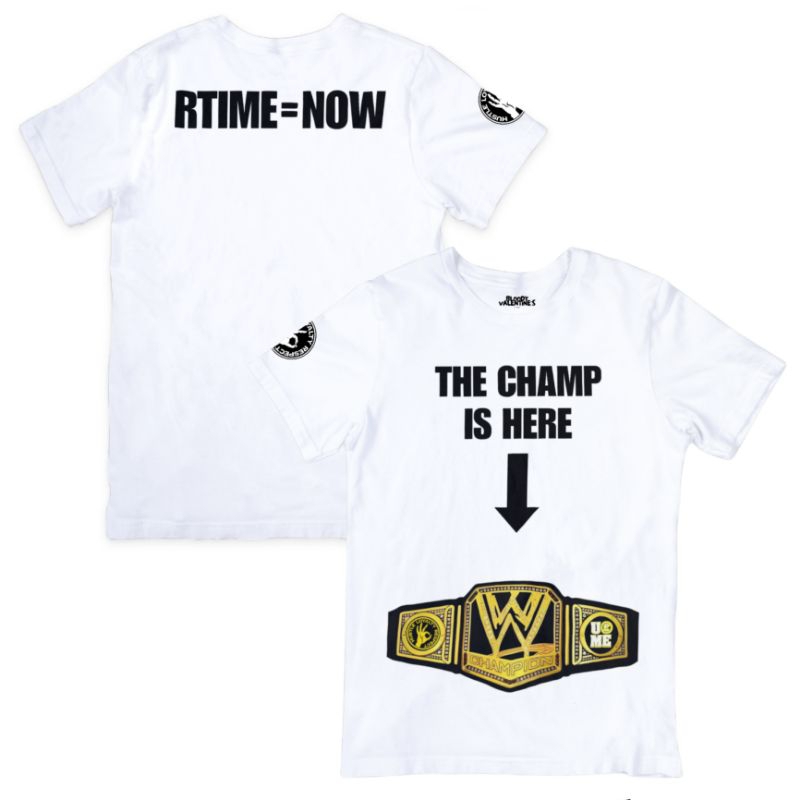 WWE John Cena The Champ Is Here T-Shirt / Kaos Wrestling Murah NXT TNA IMPACT NJPW AEW Belt Sabuk