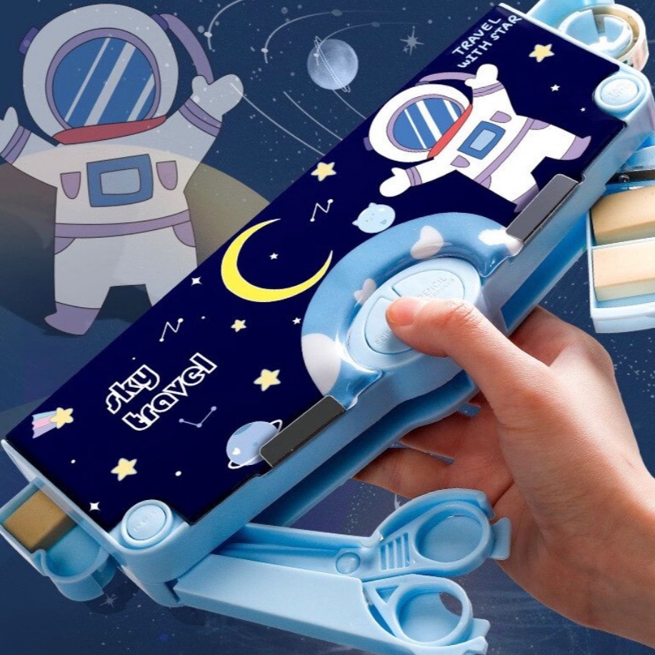 

KODE B2G6 SS Kotak Pensil Pola Kartun Lapisan Ganda dan Tunggal dengan Rautan Kapasitas Tempat Pensil Multifungsi Motif Unicorn Dinosaurus Astronot Untuk Anak Tk