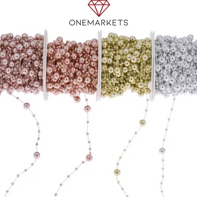 

KF7 5 Meter Aksesoris Pita Christmas Rantai Beads Natal PS15