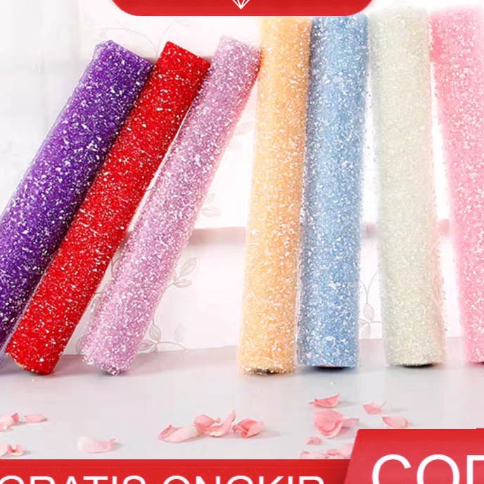 

HJ6 1ROLL Kain Tile Salju Kertas Wrap Snow Bahan Buket Bunga Tile7