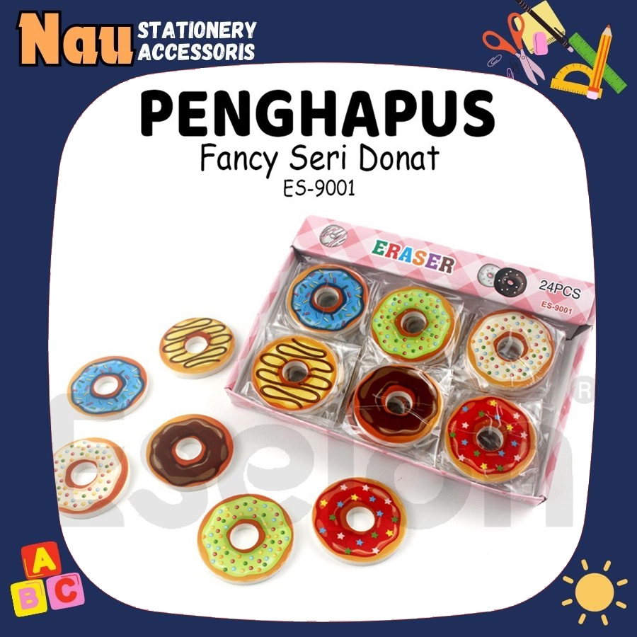 

Penghapus karakter / 24pcs Penghapus DONUT ES-9001 /PENGHAPUS PENSIL