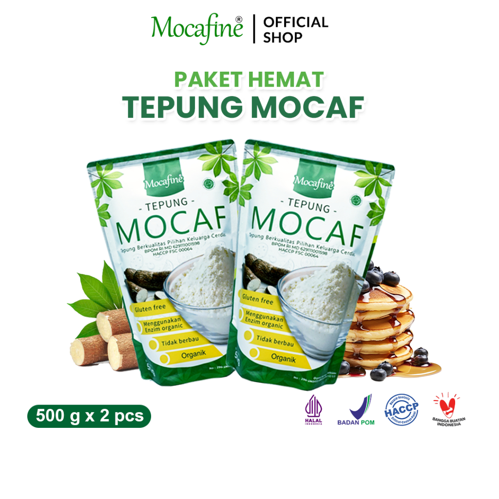 

[Paket Hemat] MOCAFINE Tepung Mocaf - Gluten Free - Organik - 2 pcs - 500 gr