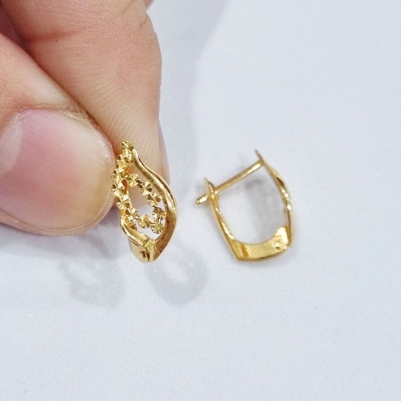16K / 1.3 gr / 1.4 cm - Anting Emas Klip / Jepit Kadar 70% 700 - PJ