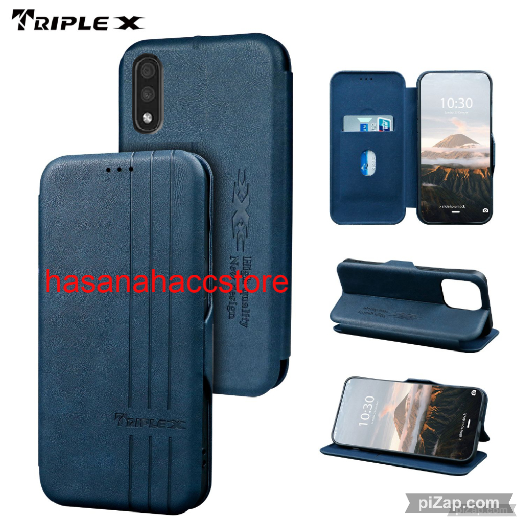 CASE UNTUK HP SAMSUNG A01 CASE FLIP KULIT DOMPET MOTIF LEATHER WALLETE