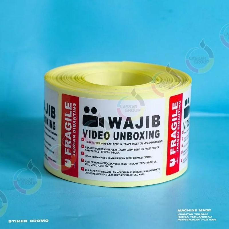 

Sticker Unboxing Sticker Wajib Video Unboxing Roll Isi 500 Pcs Video Fragile