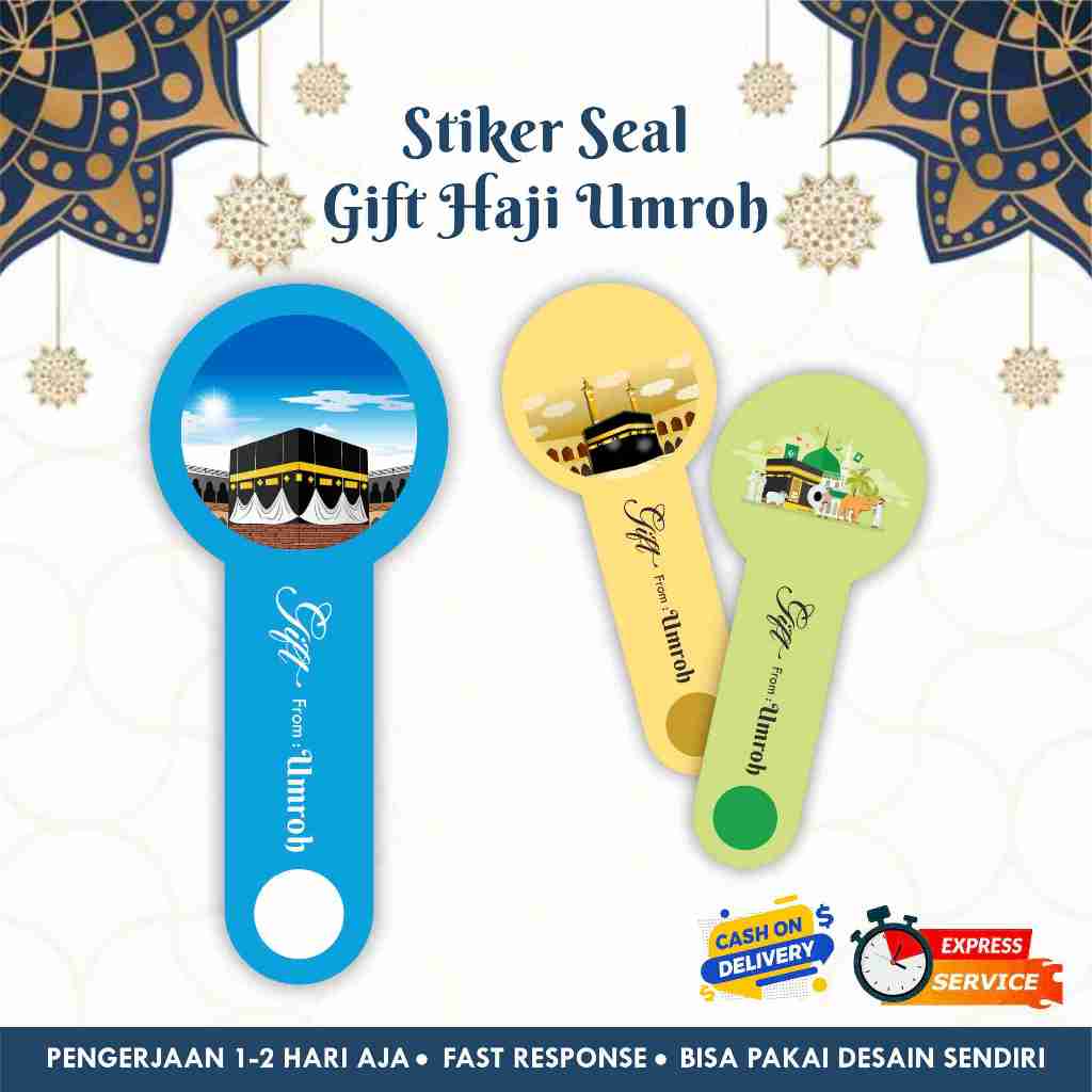 

[64 pcs] Stiker Segel seal Gift from Umroh cromo / Segel Minuman Kemasan / Stiker promosi