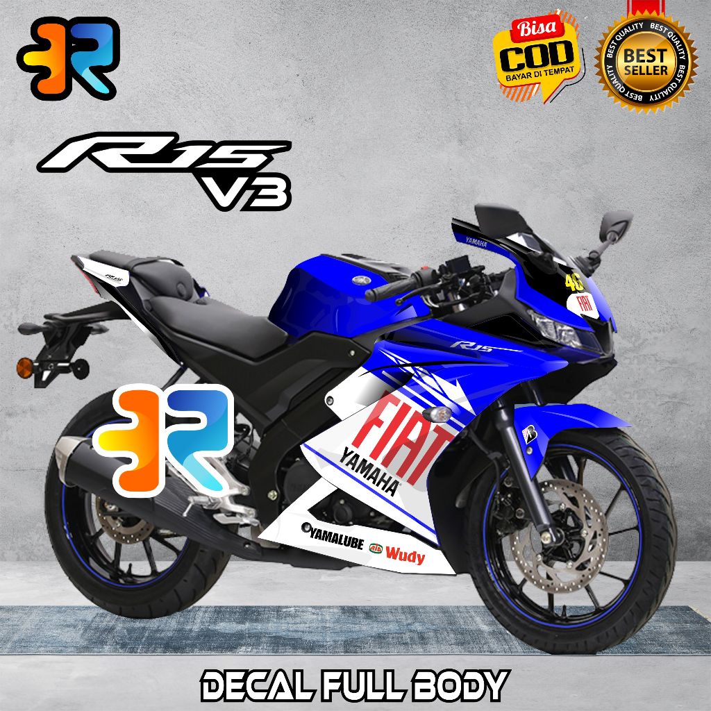Decal R15 V3 Stiker Full Body Variasi Desain Fiat