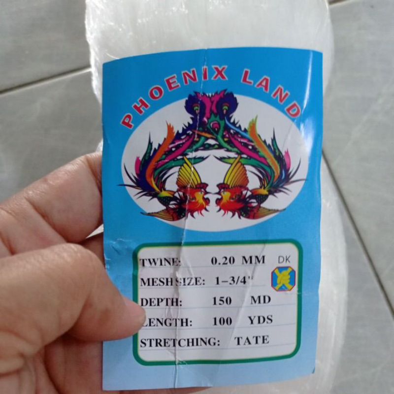 Jaring ikan senar 0.20 1¾ inchi 150md/100yds Tate mata malang pukat ikan jaring ikan murah