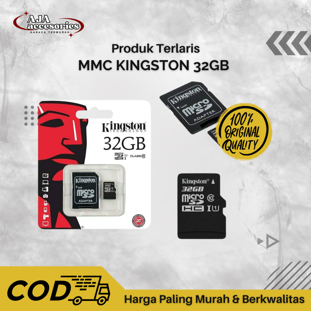 MMC KINGSTON 32GB PLUS ADAPTOR / MICRO SD ORIGINAL
