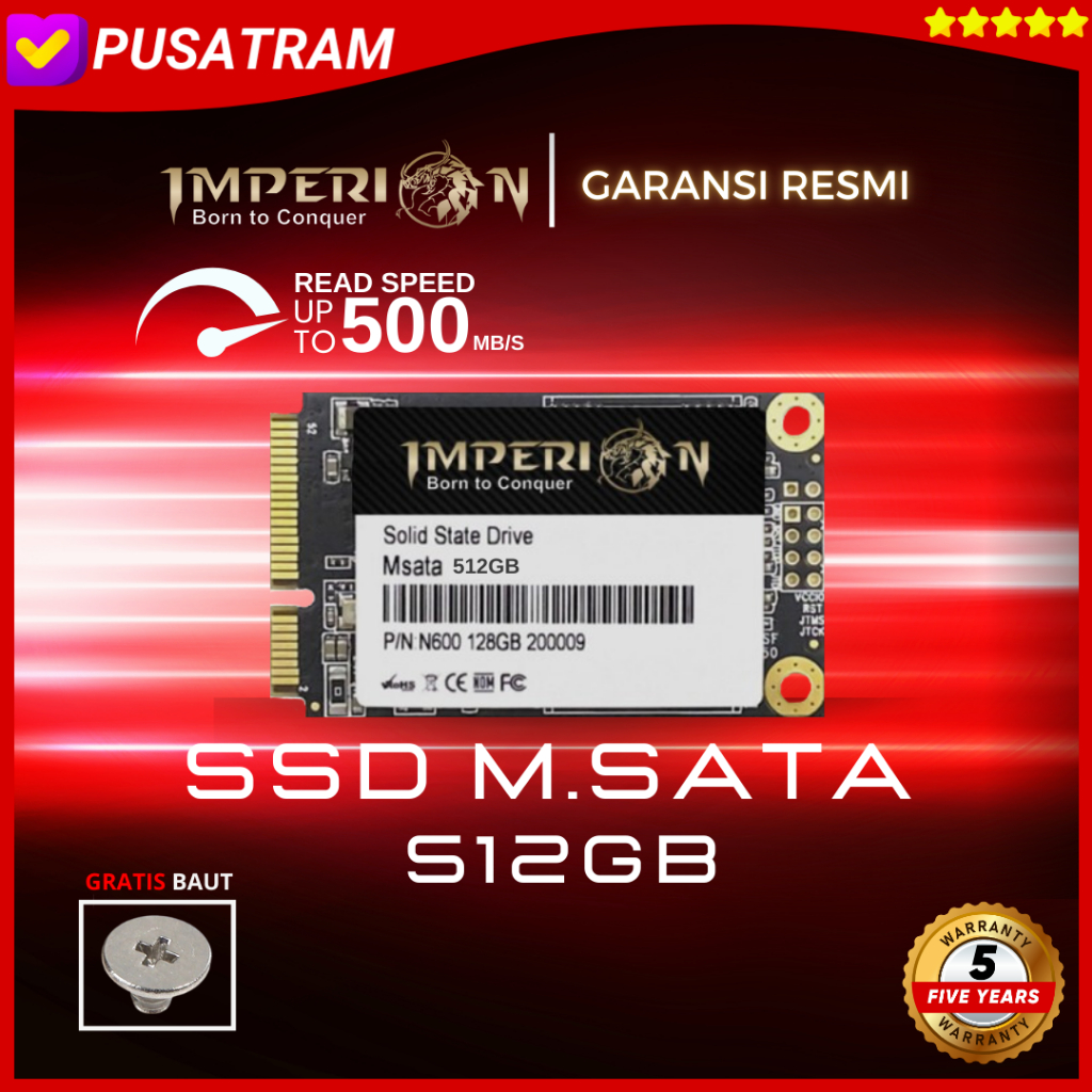 SSD MSATA IMPERION 512 GB GARANSI RESMI 5 TAHUN SSD MSATA 512GB