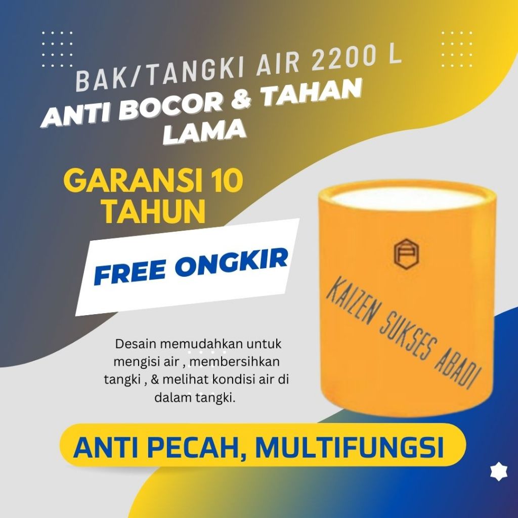 Tandon tangki toren bak drum wadah air profil tank penguin TNA open top plastik 2200 2000 Liter untu