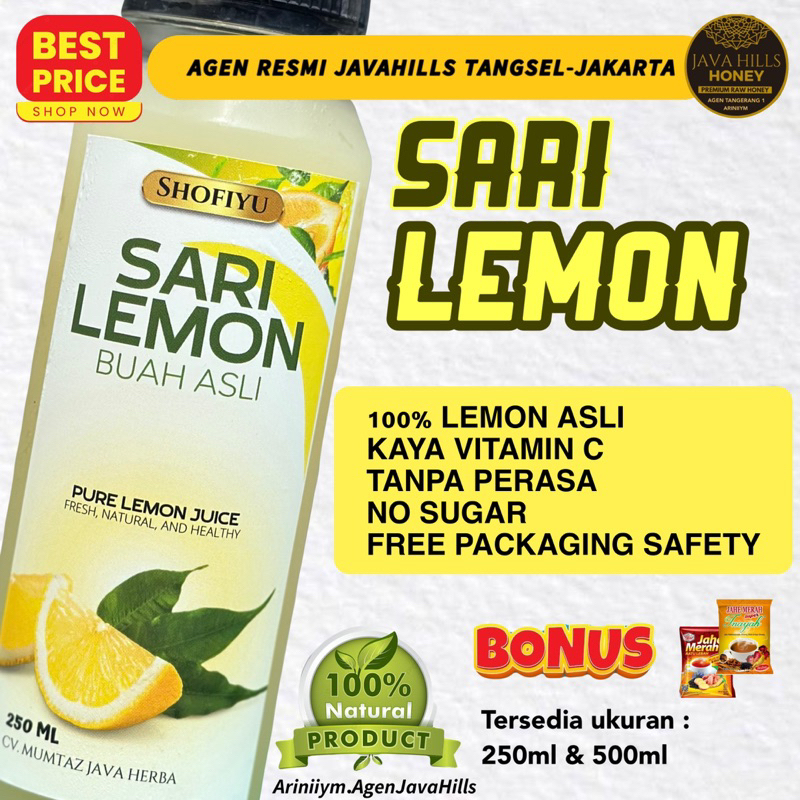 

SARI LEMON 500ml ASLI 100% javahills pure vitamin c alami free sugar detoks