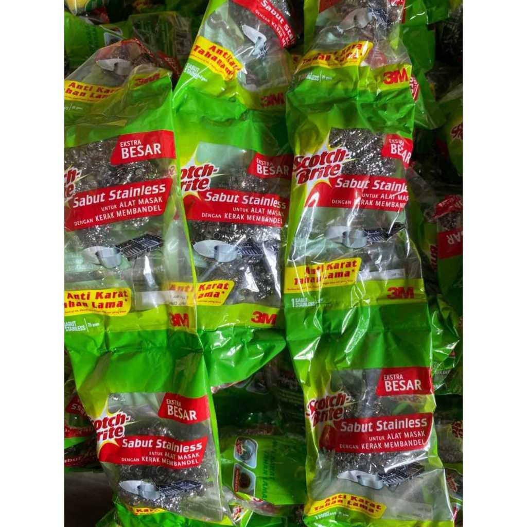 PAKET ISI 5 TERMURAH 3M Scotch Brite SABUT STAINLESS Kawat Cuci Piring Ekonomis
