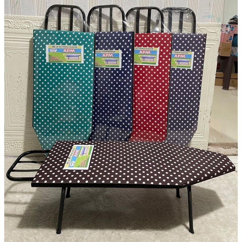 UNGU COKLAT Motif Polkadot ✓ Meja Setrika Duduk Lesehan