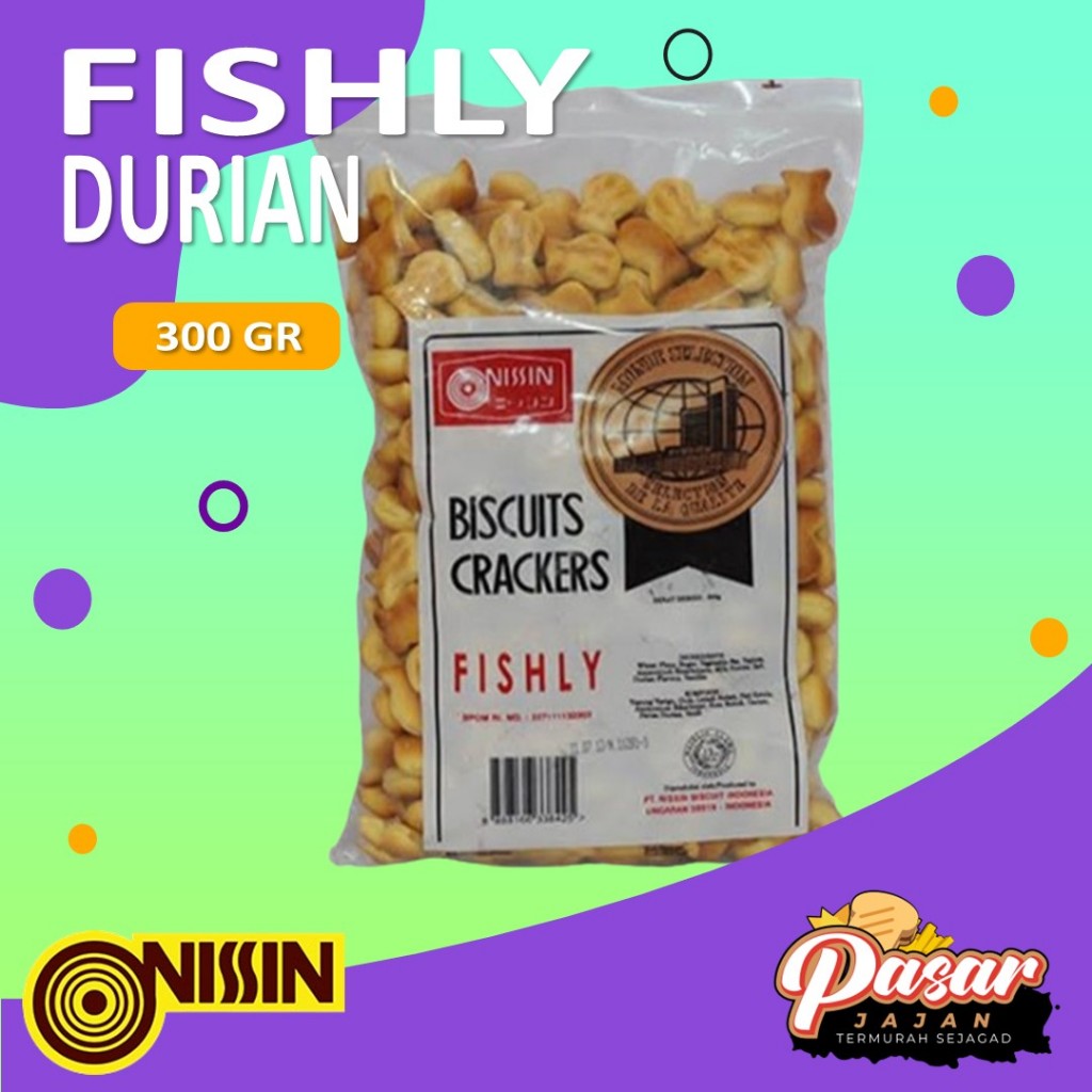 

Nissin Fishly Durian 300 gr Biskuit Jadul Rasa Durian