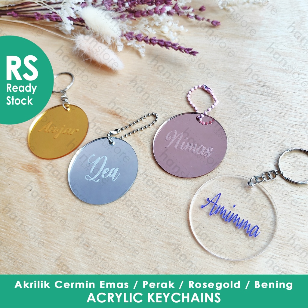 RS Custom Nama Acrylic Keychains / Gantungan Kunci / Tag / Tagging / Gift