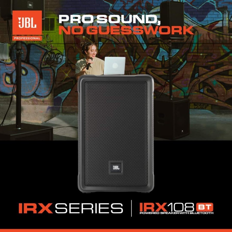 JBL IRX108BT IRX108 BT IRX 108 BT 8" Portable Speaker Bluetooth +  Mic Wireless Vl Audio Voice X1 Uh