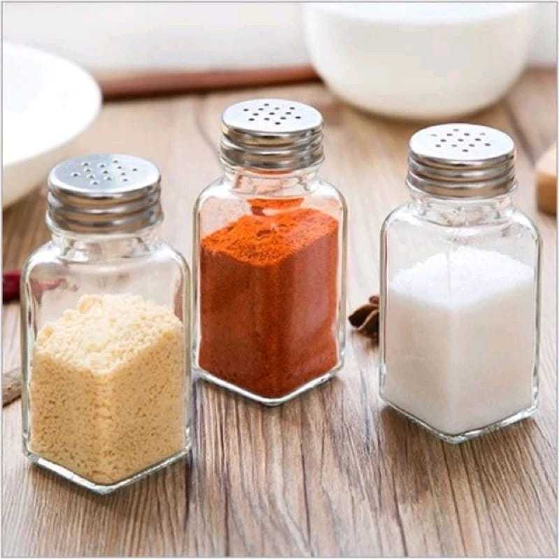 Botol Bumbu Kaca Tempat Aneka Bumbu Garam Merica Lada Rempah Cabe Gula Wadah Dapur Unik Spices Jar B