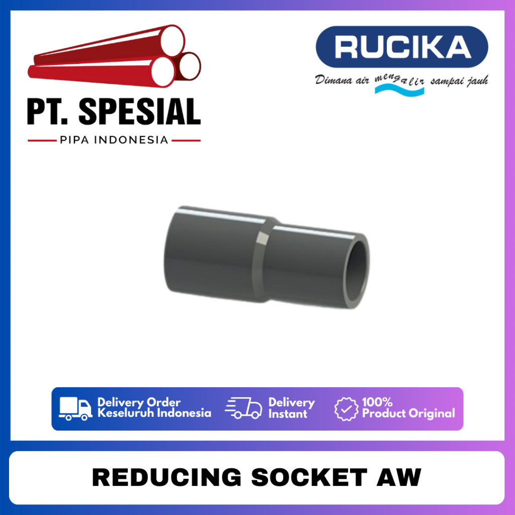 Vlok Sock PVC AW Rucika / Reduced Sock PVC Rucika / Reducer Sok AW 5 x 3 PVC - 03