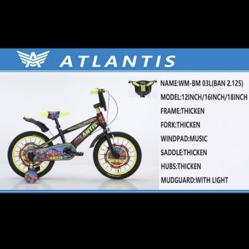 sepeda anak bmx 16 inch atlantis ban 2.40