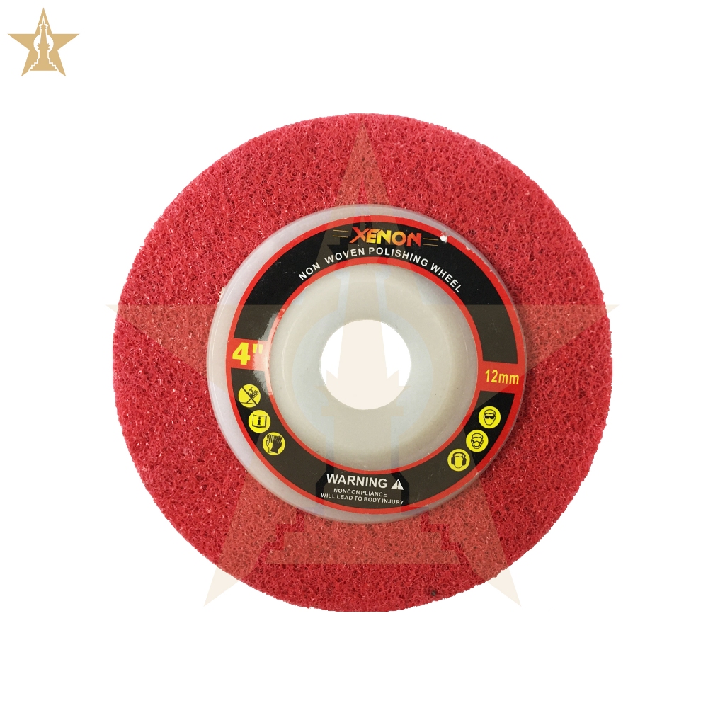 NON WOVEN Polishing Wheel XENON 4 in Merah - Wheel Polish 4in - Mata Gerinda Poles Grinda NonWoven