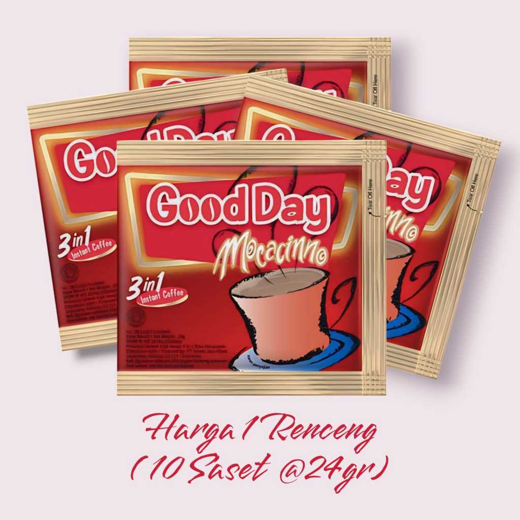 

Kopi Good Day Mocacino - Good Day MERAH 24grm - harga 1 Renceng @10saset