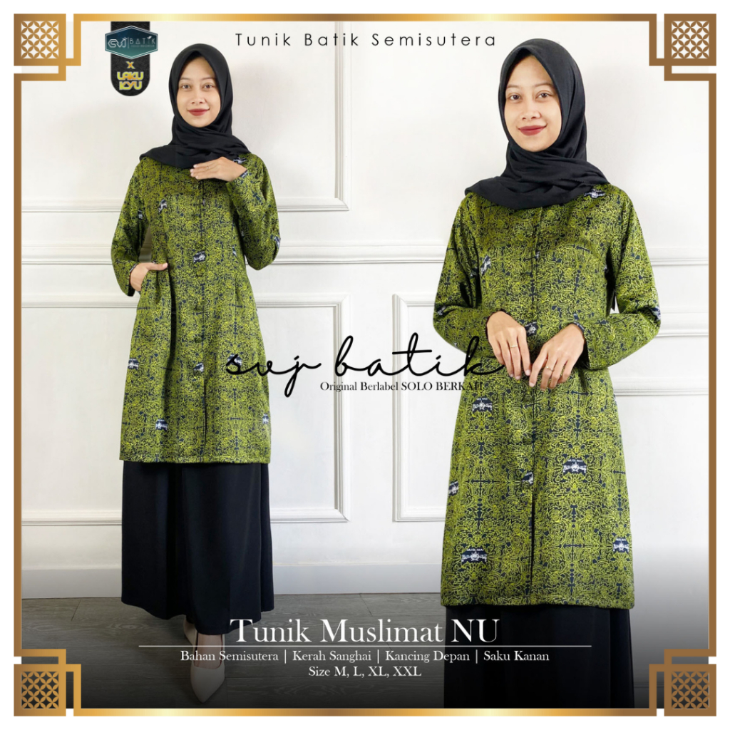 Batik MUSLIMAT NU TUNIK seragam pengajian nasional terbaru 2025 bahan semi SUTRA by svj batik