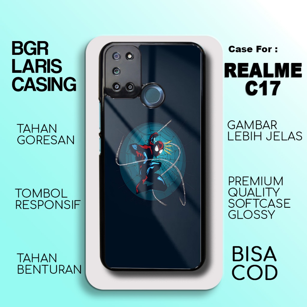 Case Realme C17 Terbaru - Realme C17 - Motif Spider - Hardcase Premium Glossy - Softcase Hp Realme B