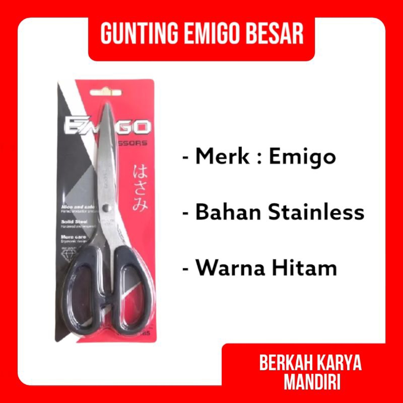 

Gunting Emigo Besar 185 (8 inch, 20 cm) / Gunting Kertas / Gunting Serbaguna