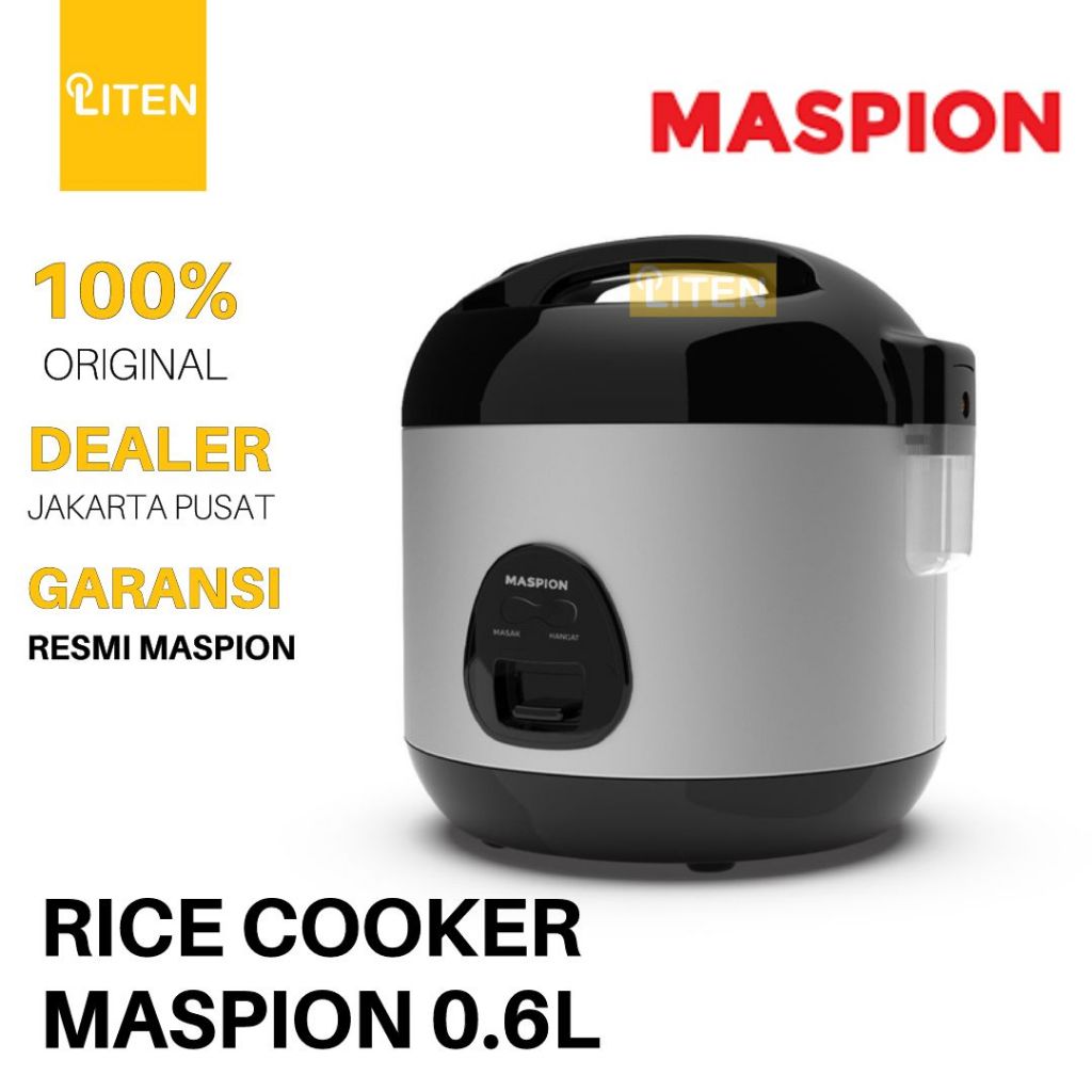 MASPION Rice Cooker Magic Com Mini 0,6 Liter 0.6L MRJ 0623 BSSS Stainless MRJ-0623BSSS MRJ0623BSSS