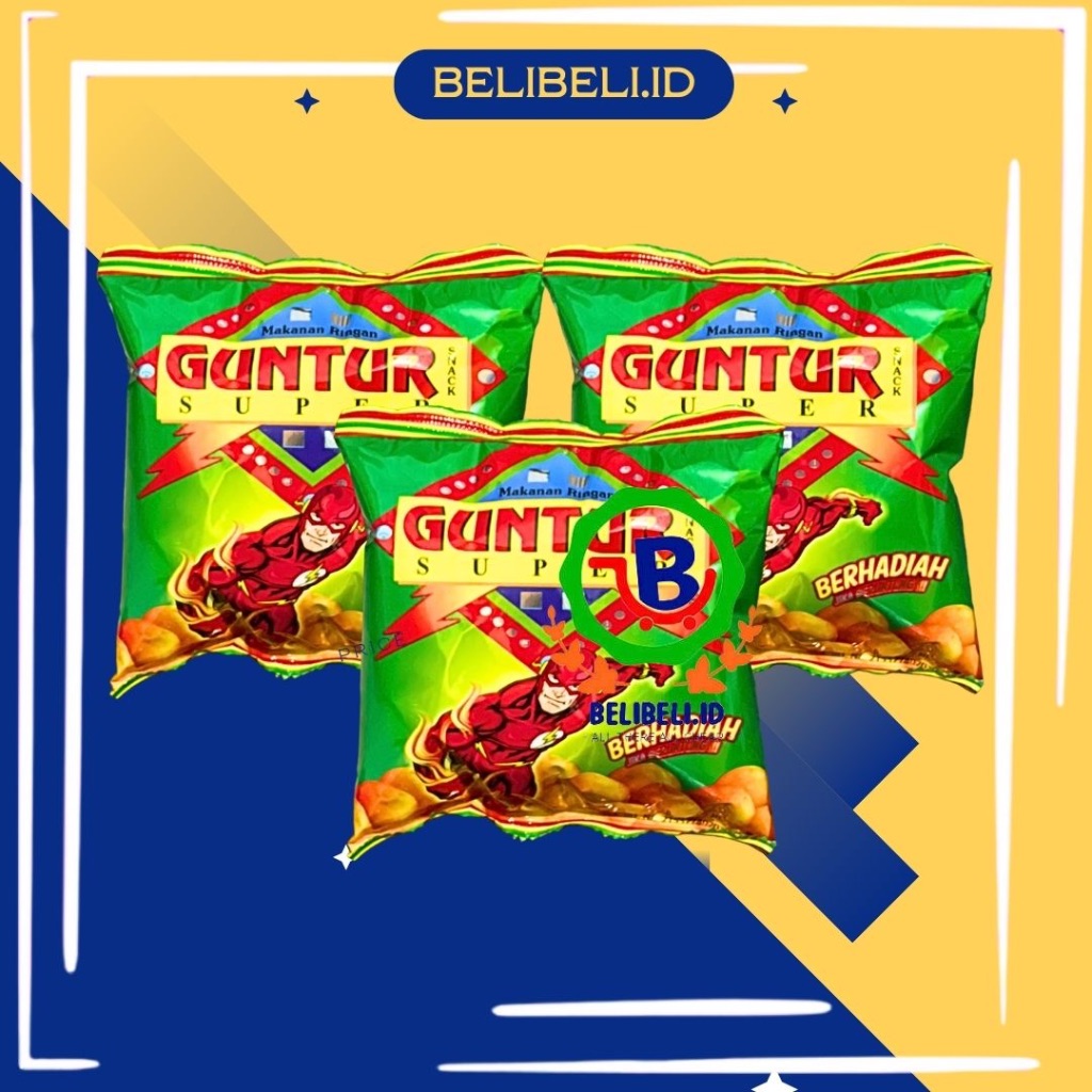 

Snack Chiki ciki jadul zaman dulu Berhadiah Guntur 1 Renceng isi 10 Pc