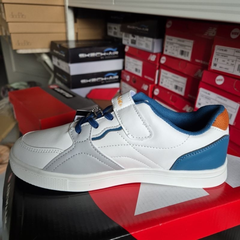 Airwalk Sneakers Shoes Anak Warna Putih Biru|Kids Shoes Airwalk White Navy Original |BeckettJR