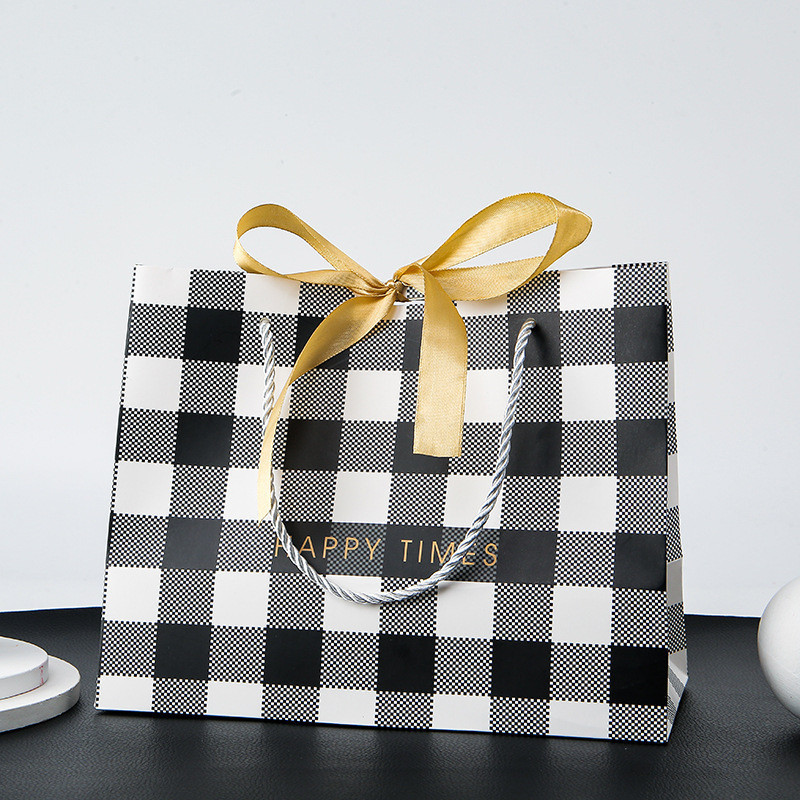 

Paper Bag Plaid Black Paperbag Kotak-kotak Hitam