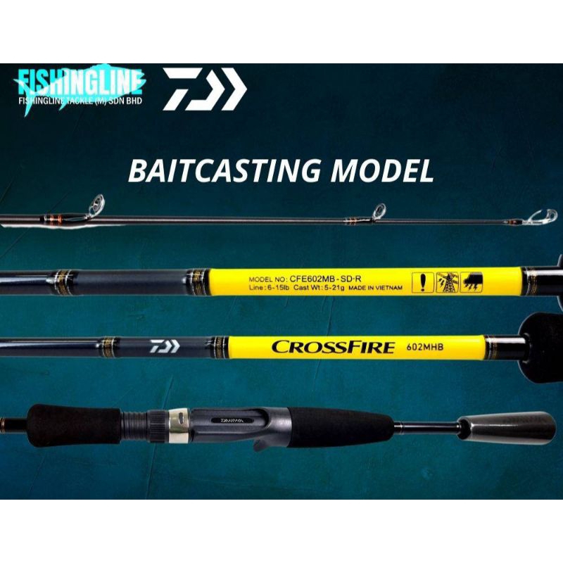 Joran BC Daiwa CROSSFIRE R 2020 602MB | 602MHB |  BAITCASTING | ALAT PANCING UNGGULAN