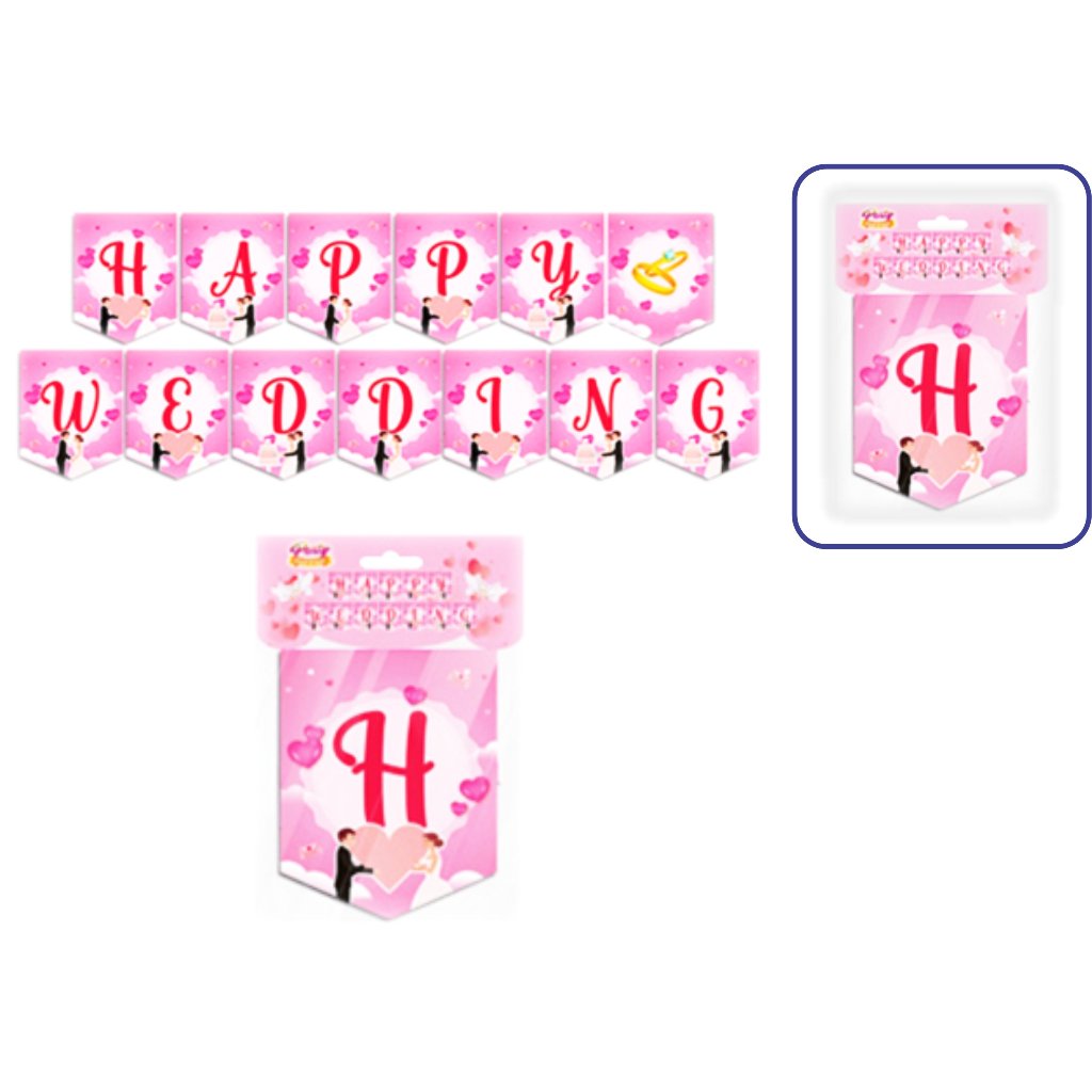 BANNER SEGILIMA HAPPY WEDDING / DEKORASI NIKAHAN