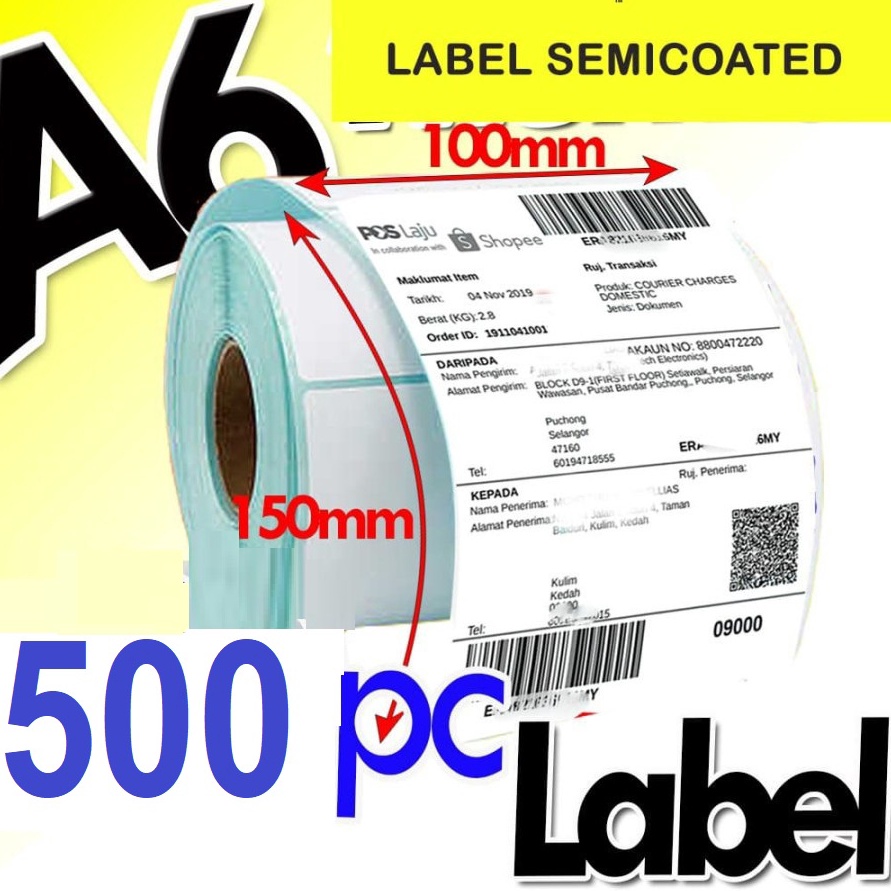 

Bozzbuy SMARTCOM Label STICKER THERMAL BARCODE 1x15mm 1x15cm isi 5 PCS Size A6 q L6O6