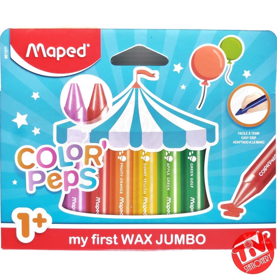 

KODE W4S2 Crayon MAPED Color Peps Wax Maxi Jumbo 12 colors