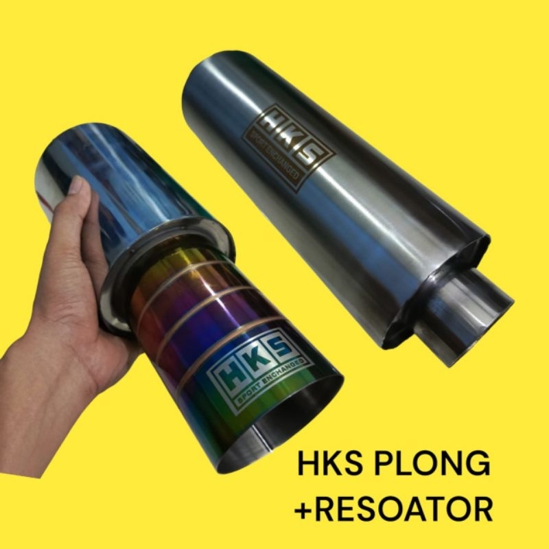 knalpot mobil HKS plong + resonator suara bass Gahar bass kering