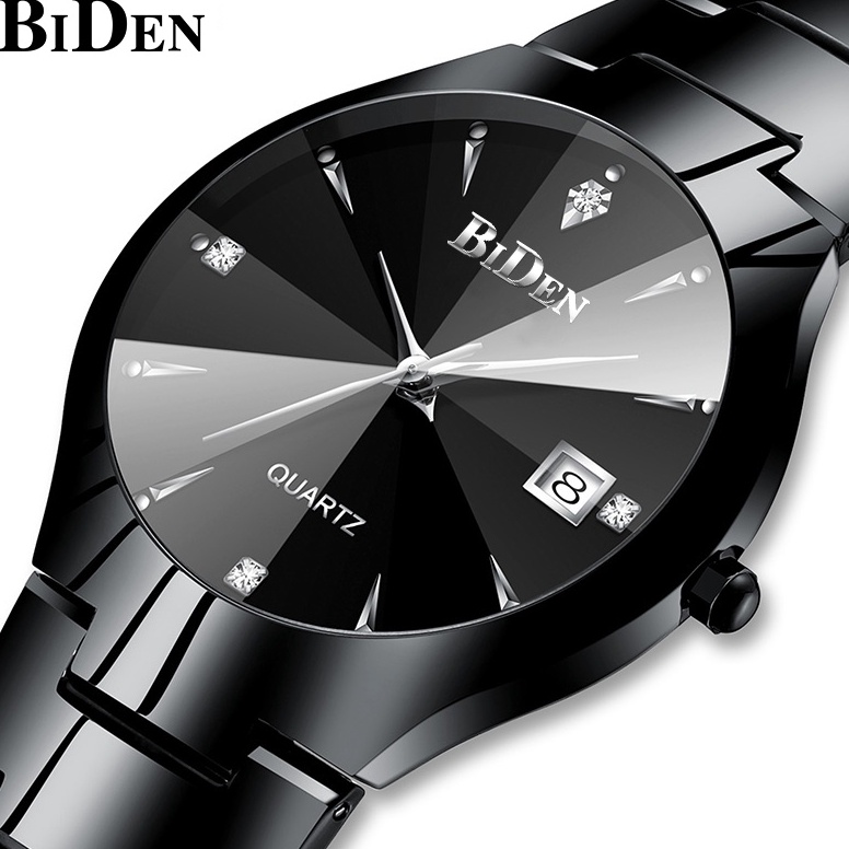 KODE V16T Biden 14 Jam Tangan Pria Wanita Analog Tanggal Stainless Steel Band Calendar Quartz Watch 