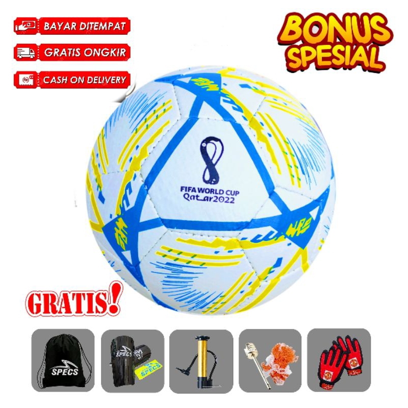 Bola sepak Piala Dunia Qatar Al Rihla Gratis paket pompa dan sarung tangan