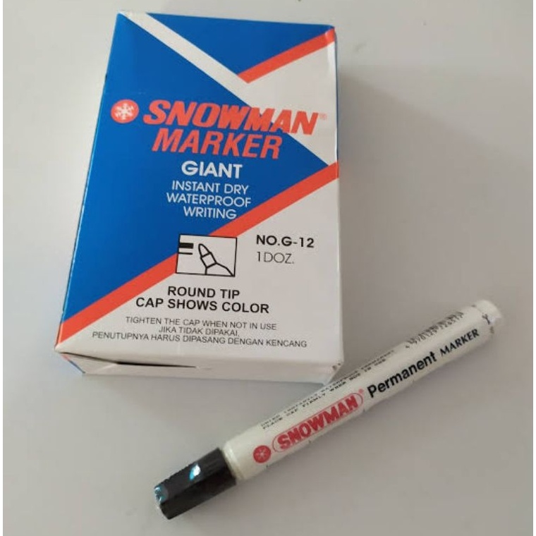 

KODE Y5L2 Spidol Permanent SNOWMAN G12 per lusin 12 PCS