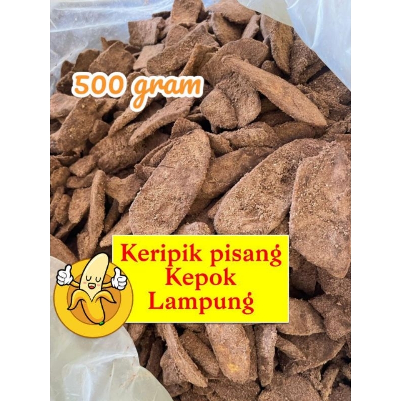 

PROMO 500 g keripik pisang kepok coklat & aneka rasa khas lampung (panjang)