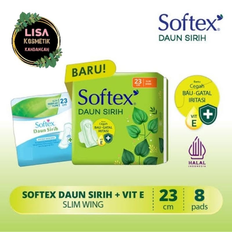 Softex daun sirih sayap 23cm isi 8