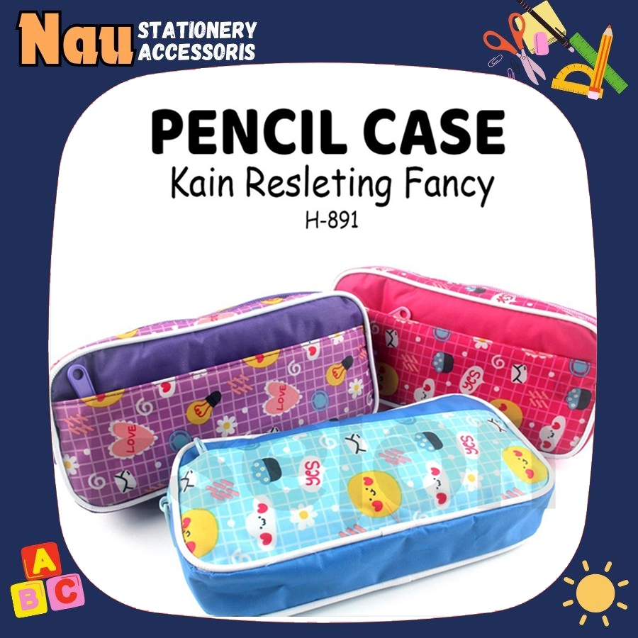 

Tempat Pensil H-891 FANCY LUCU /KOTAK PENSIL ANAK CEWEK / Kotak Pensil Kain 2 Resleting