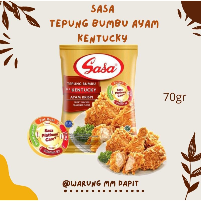 

Tepung Bumbu Ayam Kentucky 70g Merk Sasa