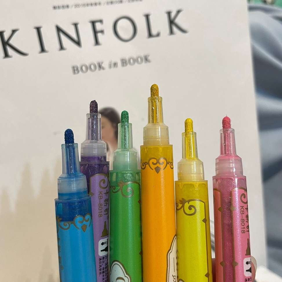 

Highlighter glitter 1 set isi 6 pcs 818 free box bening stabilo pen warna warni pewarna penanda catatan alat tulis kantor kerja lucu unik bentuk lucu unik u FU2