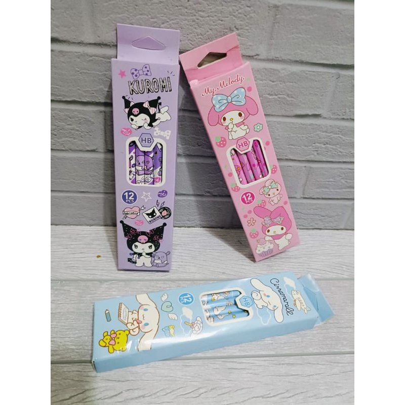 

promo 12pcs pensil karakter lucu#pensil HB sanrio
