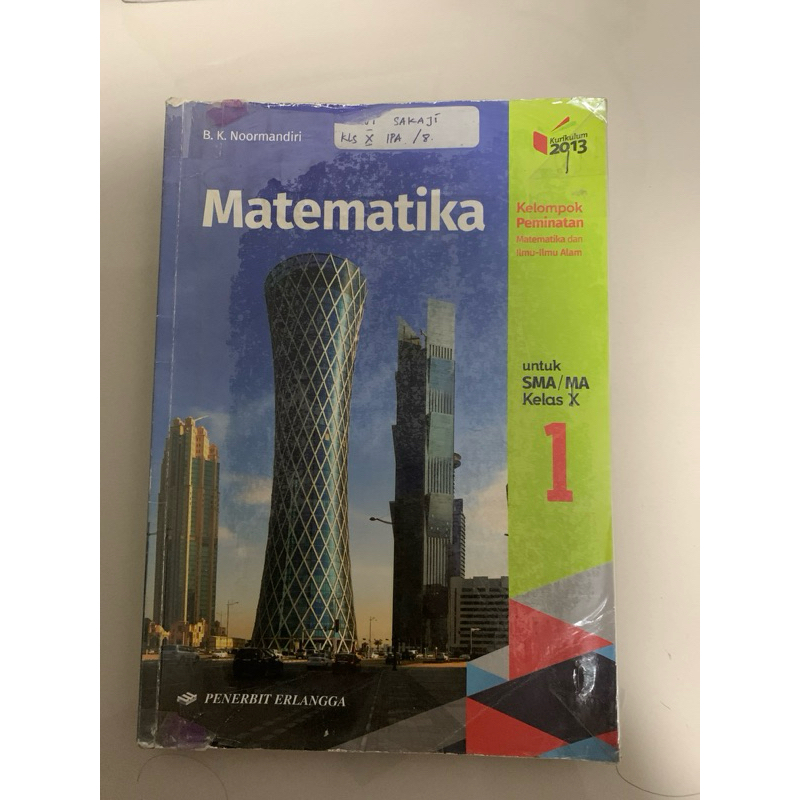 

buku bekas matematika sma 1 2 kelas 10 11 kelompok peminatan edisi revisi k13 erlangga